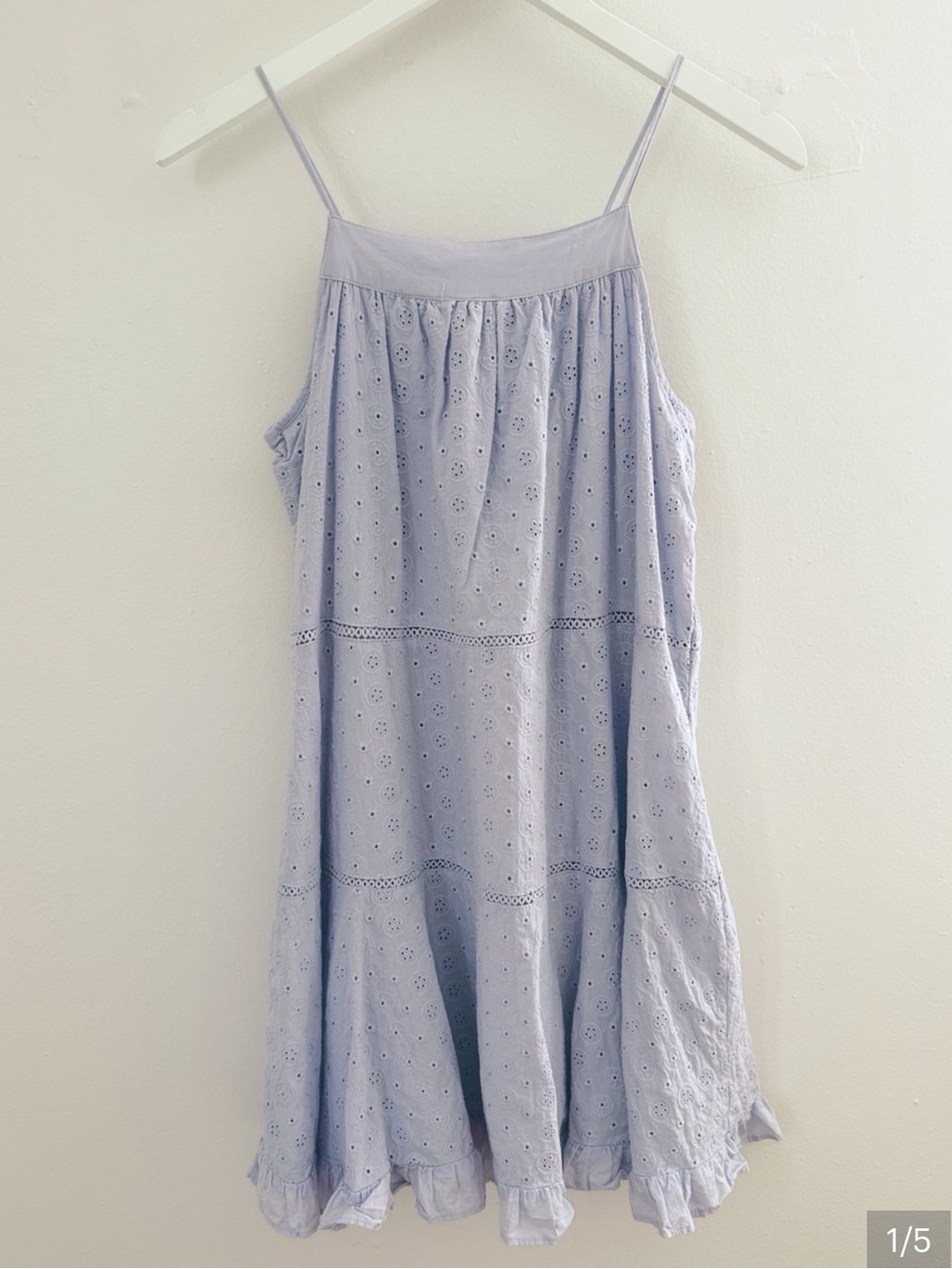 Carter’s Kid Lavender Eyelet Tiered Sundress Girls XL 14